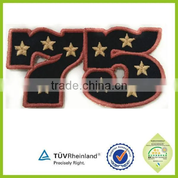 OEM Factory Custom Sew on Letter Number Embroidery Patch for Hat photo-2