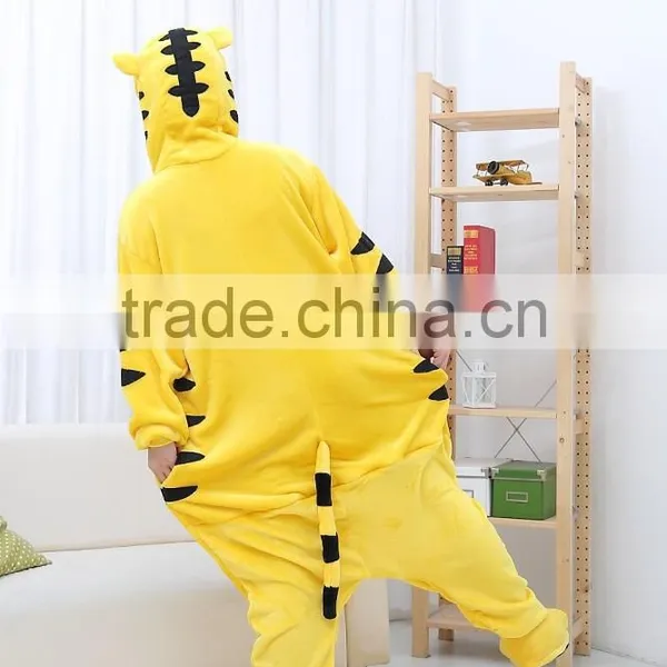 Flannel Cartoon Adult Animal Jumpsuit Animal Pajamas Jumpsuit Tiger Design photo-2