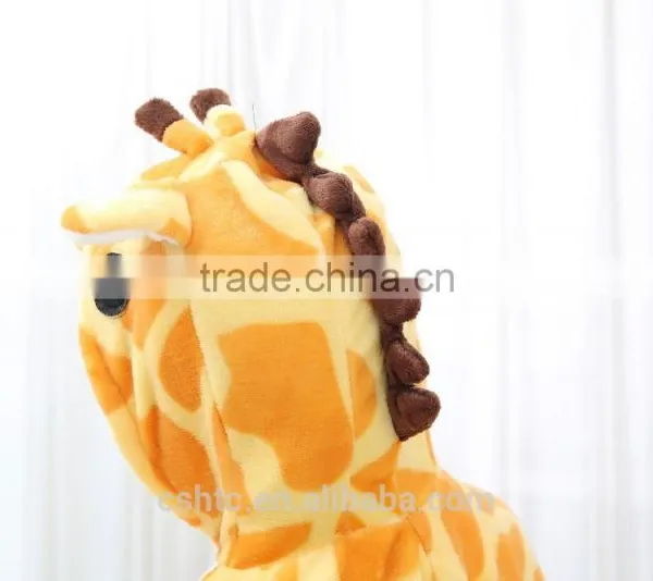 Flannel Cartoon Adult Animal Jumpsuit Animal Pajamas Jumpsuit Giraffe Design photo-4