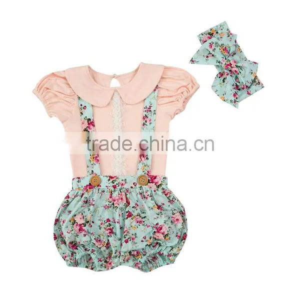 Baby Spring Outfits T-shirt+suspendex+headband Wholesale Clothing Markets photo-4