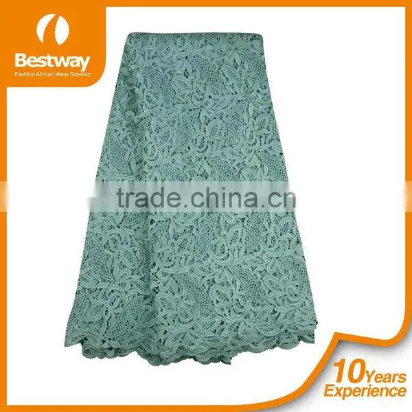 Royal Blue Chemical China Embroidery Lace Fabric Beaded Guipure Lace Cupion Lace CP0011 photo-6