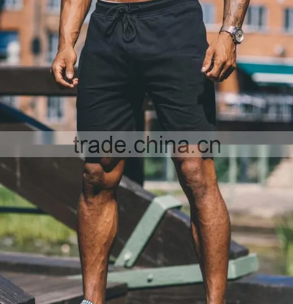 70% Cotton 30% Polyester Mens Gym Fitness Shorts Elasticated Waist With Drawstring photo-4