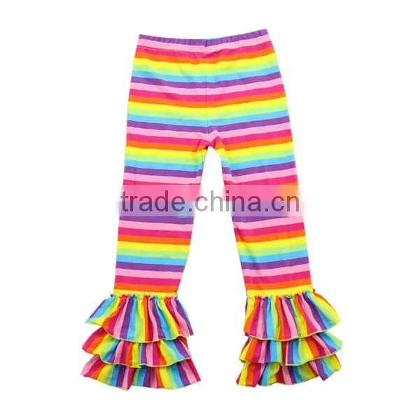 2017 Spring Fashion Valentine's Day Icing Pants Wholesale Cotton Triple Ruffle Baby Leggings Pants photo-4
