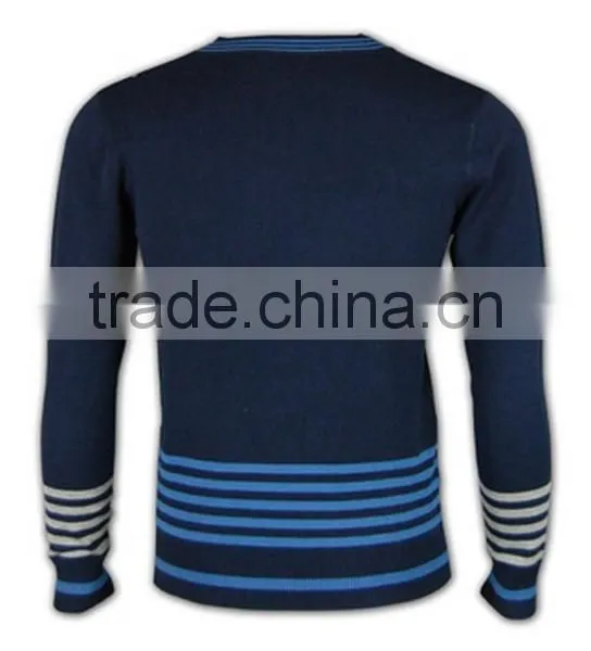 ISO9001/BSCI Manufature Popular Navy Blue Fitted Pullover Cardigan Sweater photo-4