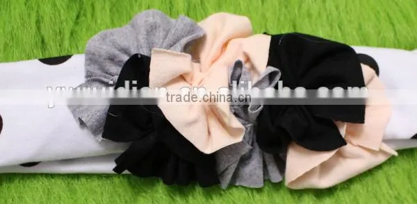 Boutique Stretchy Cotton Flower Headband For Baby Girl Wholesale Children Clothing Sets Hairband For KIds photo-4
