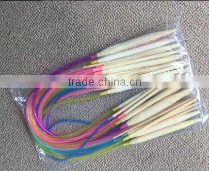 18Pcs/set 40cm Cheap Colorful Plastic Circular Nature Bamboo Circular Knitting Needle Set photo-3