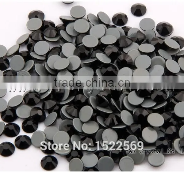 2058HFSS20 1440pcs Round Shape Jet Color Flatback Crystal Glue Base Loose Hot Fix Rhinestones Iron on Stones Clothing Accessorie photo-5