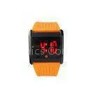 Kids Square LED Digital Watch Rubber Strap EL Backlight Wrist Watch