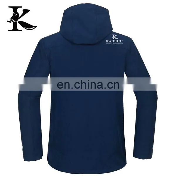 Men Water Resistant Hooded Softshell Jacket Empty Waterproof Jacket photo-3