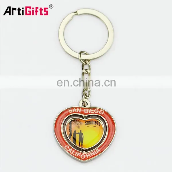 Free Sample No Minimum Promotion Cheap Custom Metal Heart Engraved Keychain photo-5