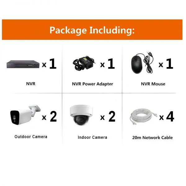 4chs H. 265 2.0MP/4.0MP/5.0MP Camera CCTV Security Surveillance Poe NVR Kits photo-4