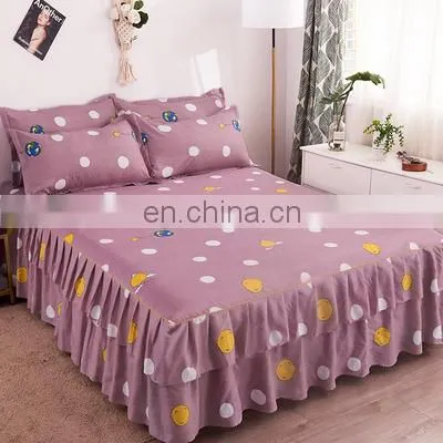 Amazon Hot King Bed Skirt Bed Skirt Cover Set Bedding Bed Skirt Cotton photo-5