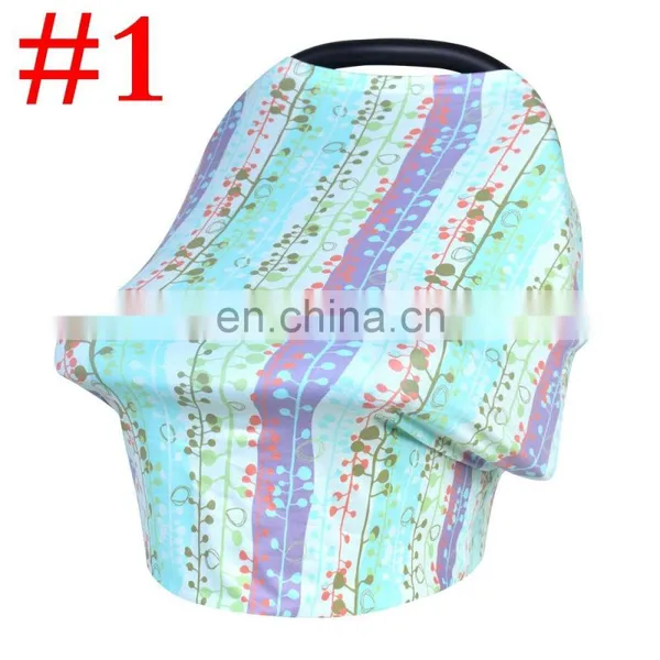 Hot Selling Printed Shopping Cart Car Seat Canopy Multi Use Breastfeeding Cover up Stroller Car Seat Baby Nursing Cover photo-3