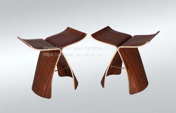 Wood Walnut Veneer Side Table Sori Yanagi Butterfly Stoo photo-2