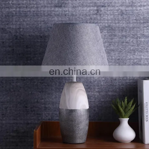 Popular Modern Design Wood Grain Relief Decorative Hotel Vintage Nightstand Lamps for Home Decor photo-2