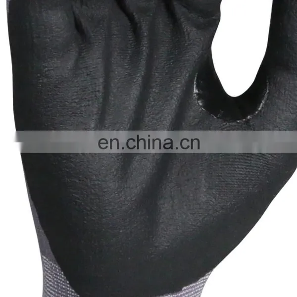 Anti Slip Oil Labor Construction Heavy Duty Working Nitrile Coated Customize Work Gloves photo-3