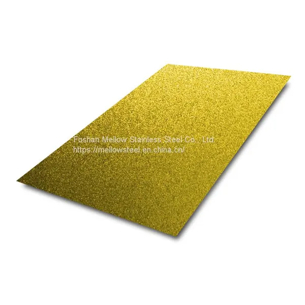 4X8FT Cold Rolled 201 304 316 410 430 PVD Champagne Gold/Golden Painted Mirror Color Coated Decorative Stainless Steel Sheet photo-2