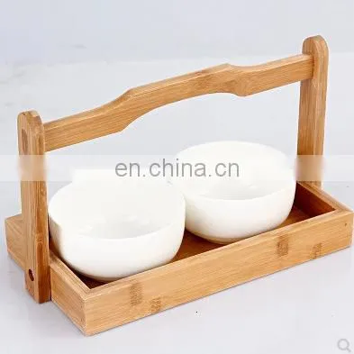 Bamboo Serving Tray Wholesale New Design Food Serving Tray Picnic Bamboo Baskets photo-3