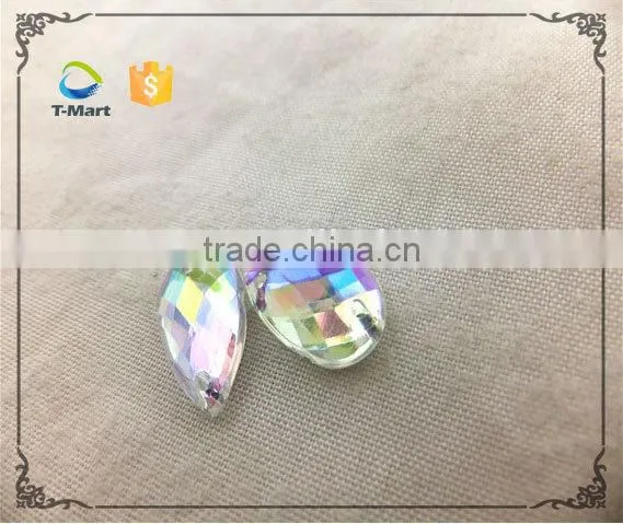 Drop Shape Ab Crystal Plastic Stone photo-4