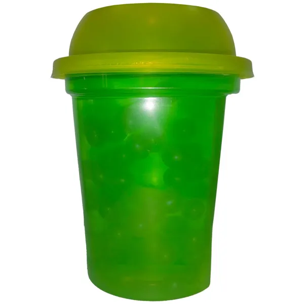 Bubble Tea Cup With Bubble Blends Fruity Pearls Burst Pop With Real Fruit Juice Enjoy Popburst Bubble Boba Drink photo-2