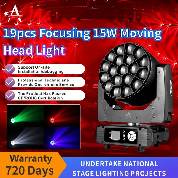 FY-1915 19x15W 4in1 Osram Light Stage Moving Head Light Wash Zoom Beam Light Bee Eye With DMX Control for Stage Night Club Bar Party Dj Ktv photo-3