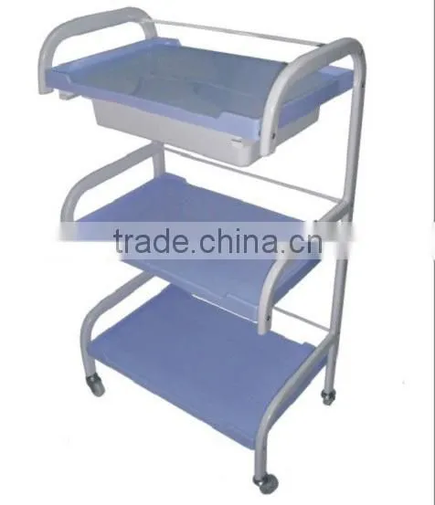 Convenience 3-layer Tool Car Hairdressing Plastic and Metal Shelf Salon Trolley Barber Shop Equipment photo-3