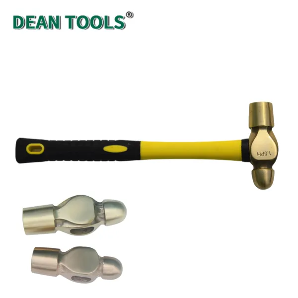 Non-Sparking Brass Hammer Ball Pein,Brass Ball Pein Hammer With Fiberglass Handle,Spark Free Safety Copper Hammer photo-4
