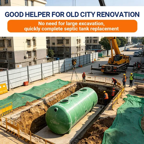Odor Isolation FRP Septic Tank Closed Underground Fiberglass Sewage Disposal Tank