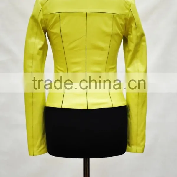 Girls Genuine Lamb Skin Fancy Leather Jacket photo-4