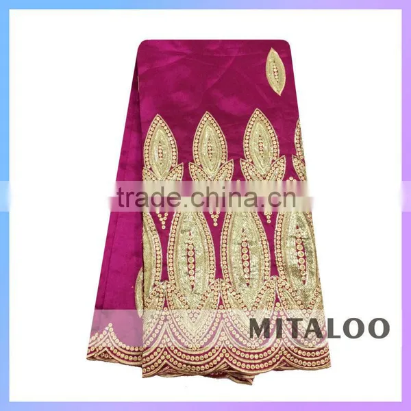 Mitaloo MGP0039 Embroidery Polyester Fabric With Sequins Aso Ebi George Fabric photo-3