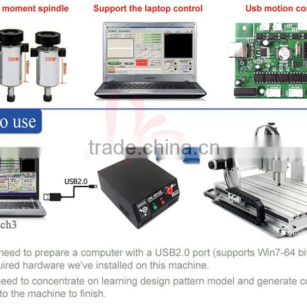 3axis CNC Router Machine 3040ZQ USB With Mach3 Remote Control photo-3