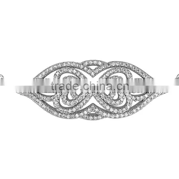 CYW Elegance Micropave Setting Hot New Products for 2015 925 Silver Bracelet photo-3