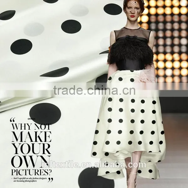 Dot Pattern Printed 16mm Stretch Silk Fabric photo-4