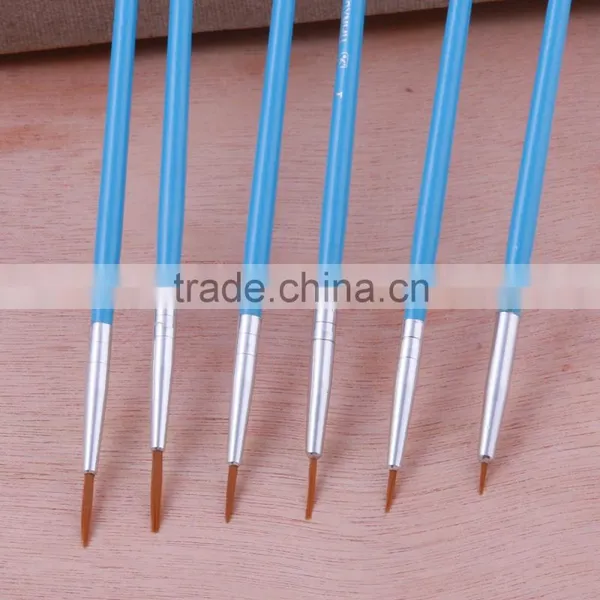Wholesale 6 Pcs 2015 New Professional Nylon Hair Wood Handle Artist Paint Brush Set photo-2