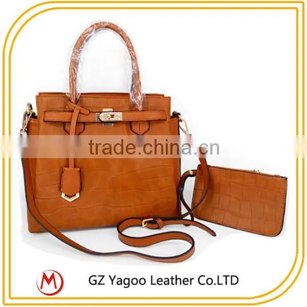 Classical Croco Ladies Handbag Set With Outside Wallet Quality Choice photo-5