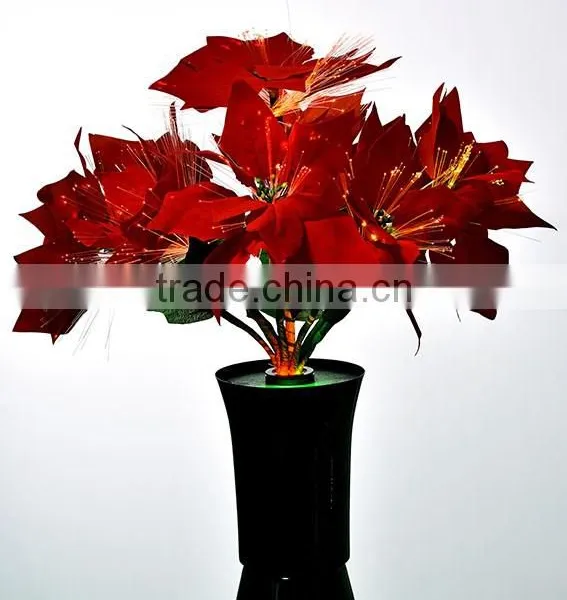 2016 New Design LED Fiber Optic Red Christmas/Festive Star Flower Decoration Light photo-2