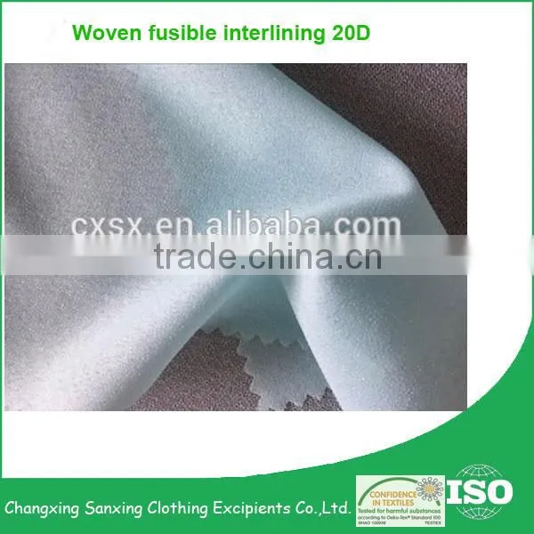 20D 100% Polyester Fabric Plain Woven Fusing Interlining photo-2