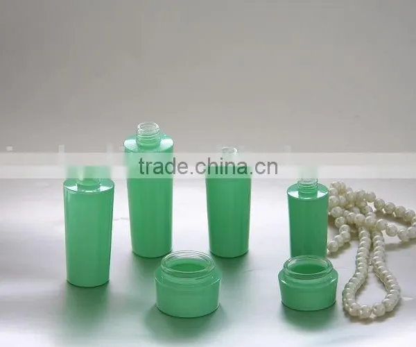 Glass Bottle and Cream Jar