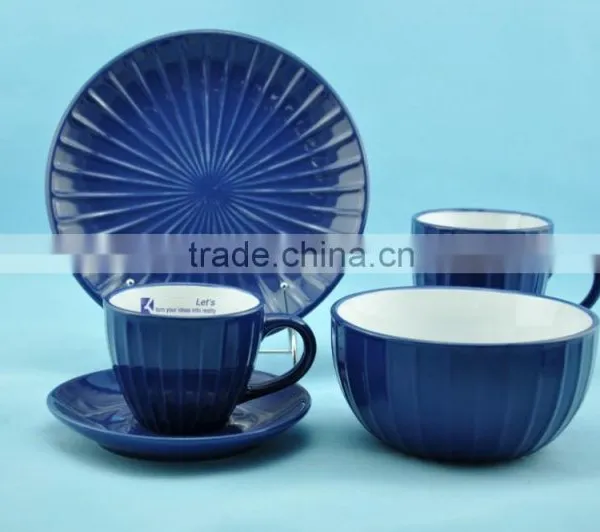 2015 Newly Designed Stoneware Stripe Pattern Dinnerset photo-3