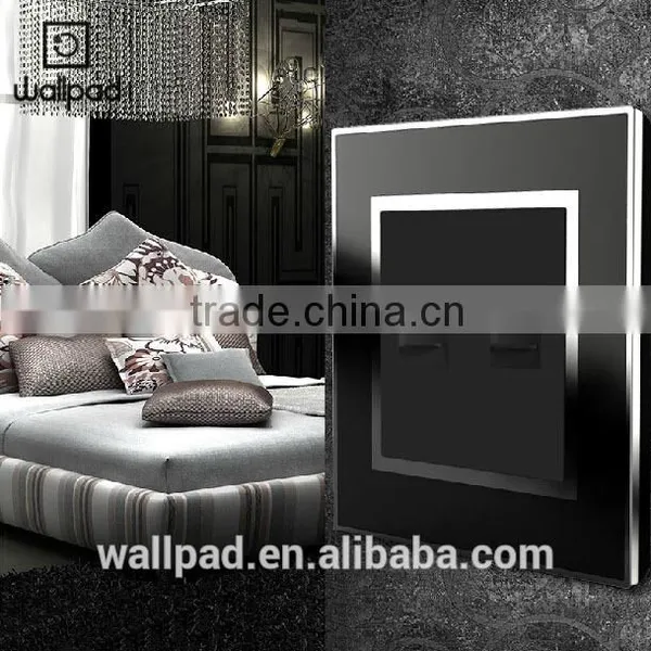 OEM Factory Wallpad Black Waterproof Acrylic Glass 110~250V EU UK RJ11 RJ45 Telephone Computer Wall Socket Modular Jack photo-4