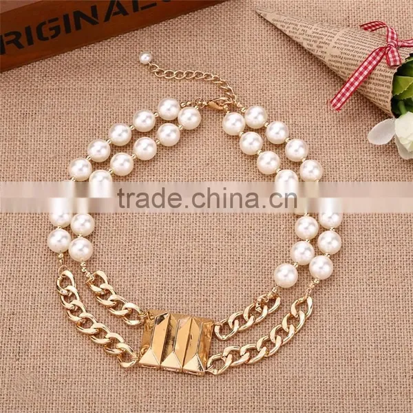 2016 Newest Fashion Alloy Gold Plating Beaded Fashion Jewelry Necklace photo-2