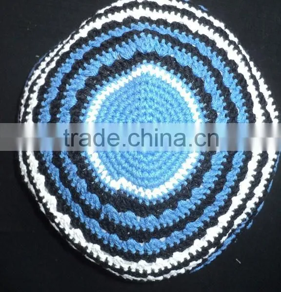 Jewish Kippah Hat Yamaka Hat Skull Cap / 100% Cotton Hand-made Muslim Caps photo-3