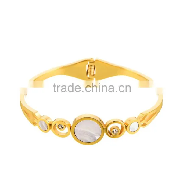Fashion Stainless Steel Crystal Luxury Cut-out Cuff Bangle Bracelets for Women photo-6