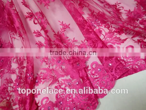 High Quality French Lace Fabric African Bridal Lace Fabrics Embroidery Lace Fabric for Wedding Dress photo-5