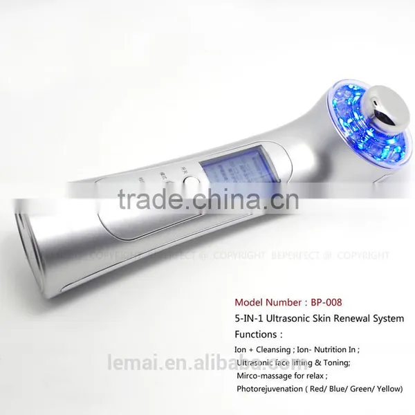 5 in 1 Photoionization Ultrasonic Facial Massager Beauty Equipment Facial Steamer Face Skin Care Products