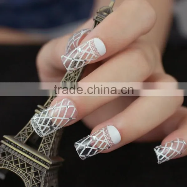 Beuaty Sticker Nail Printing Plate Nail Vinyl Stencil White Lace Elegant Nail Wrap for Beauty Women photo-4