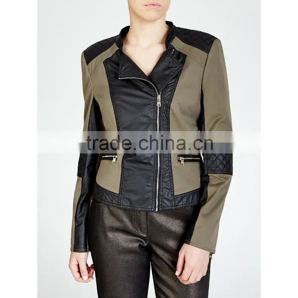 Lady's Fashion Style Faux Leather Fringe Jacket, Black photo-2