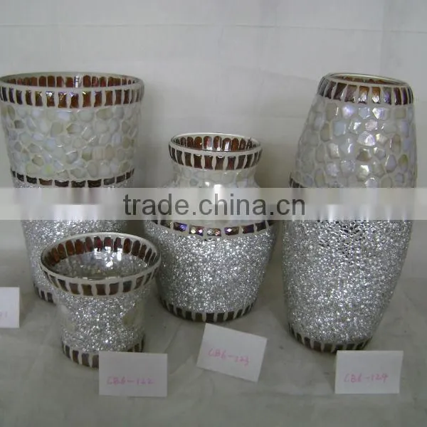 Mosaic Glass Jar and Vase
