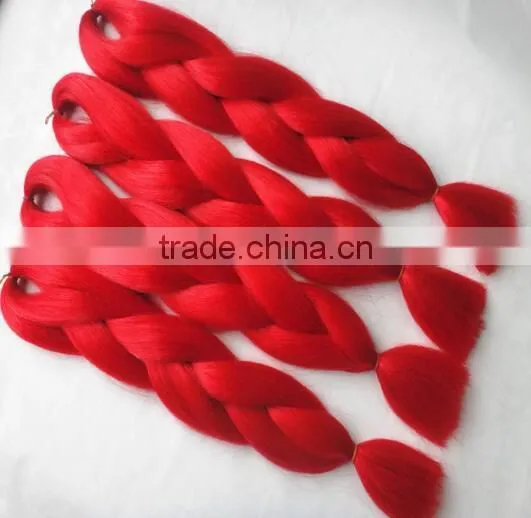 Red Color Synthetic Fibre Jumbo Yaki Braids