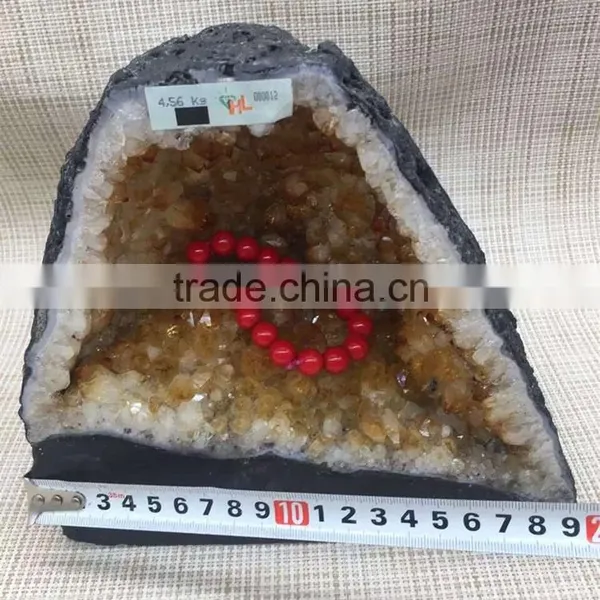 Natural Crystal Citrine Geode For Sale Medium Home Decoration photo-3